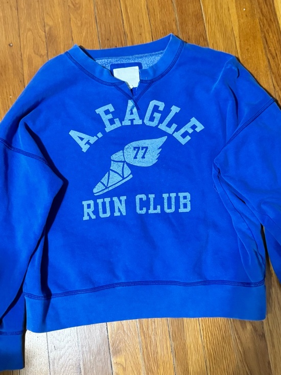 American Eagle Outfitters Tops - American Eagle Outfitters Royal Blue "A. Eagle Run Club" Sweatshirt